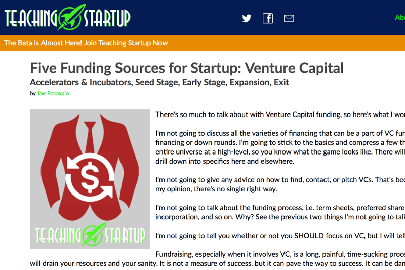 Teaching Startup Sample